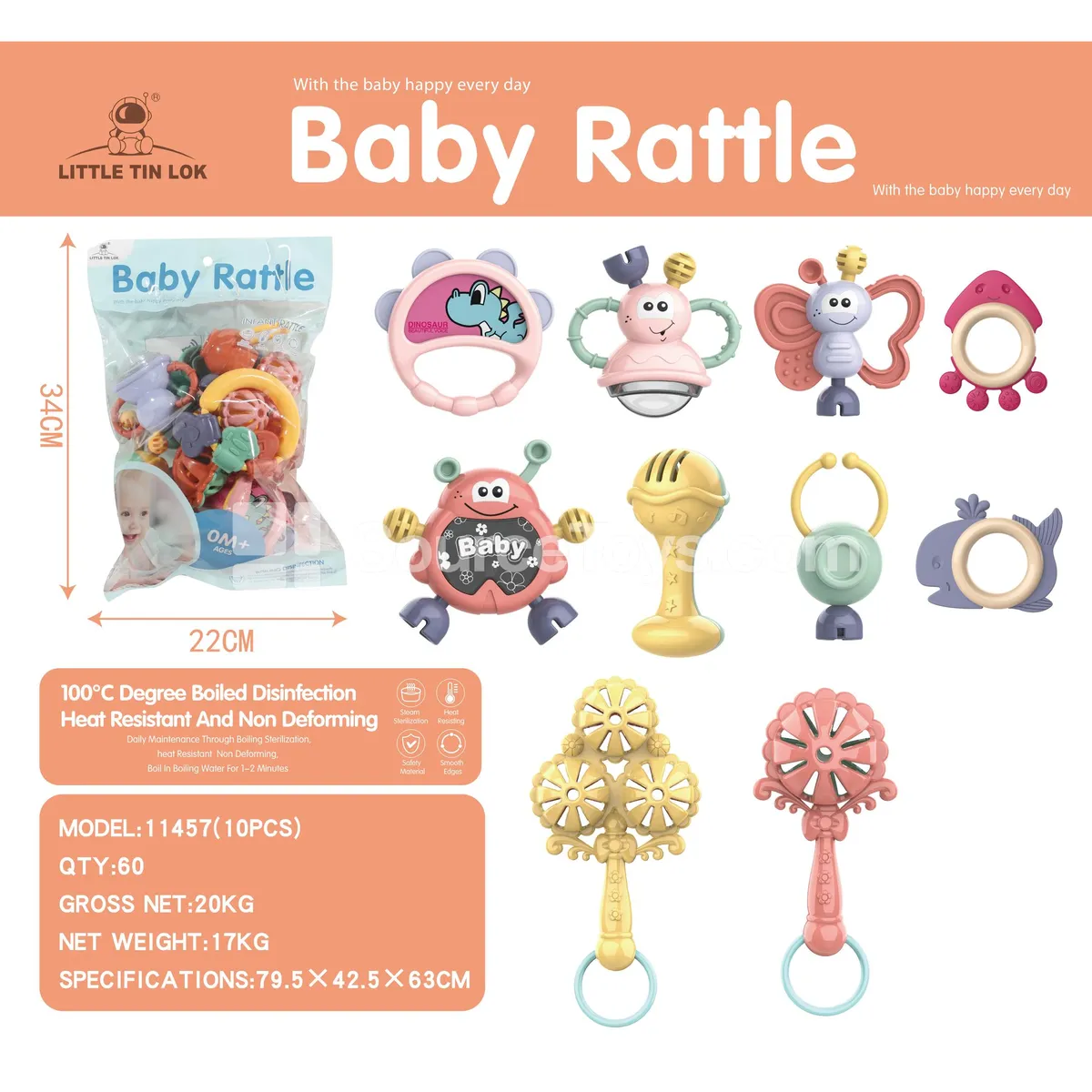 10-Piece Rattle Set