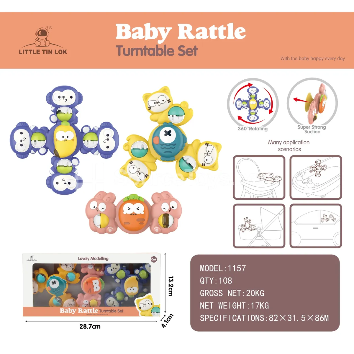 Animal Suction Cup Spinning Toy