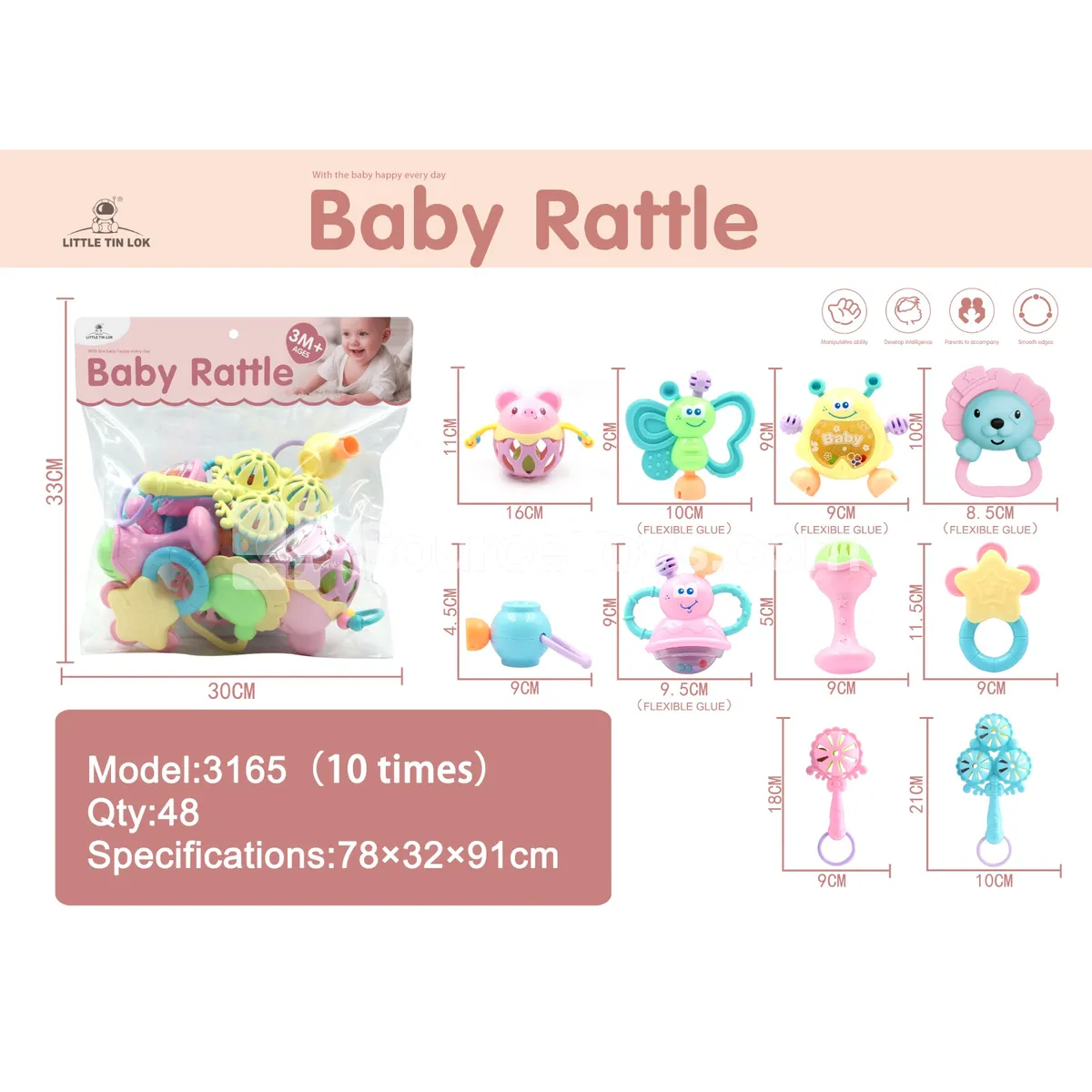 10-Piece Rattle Set