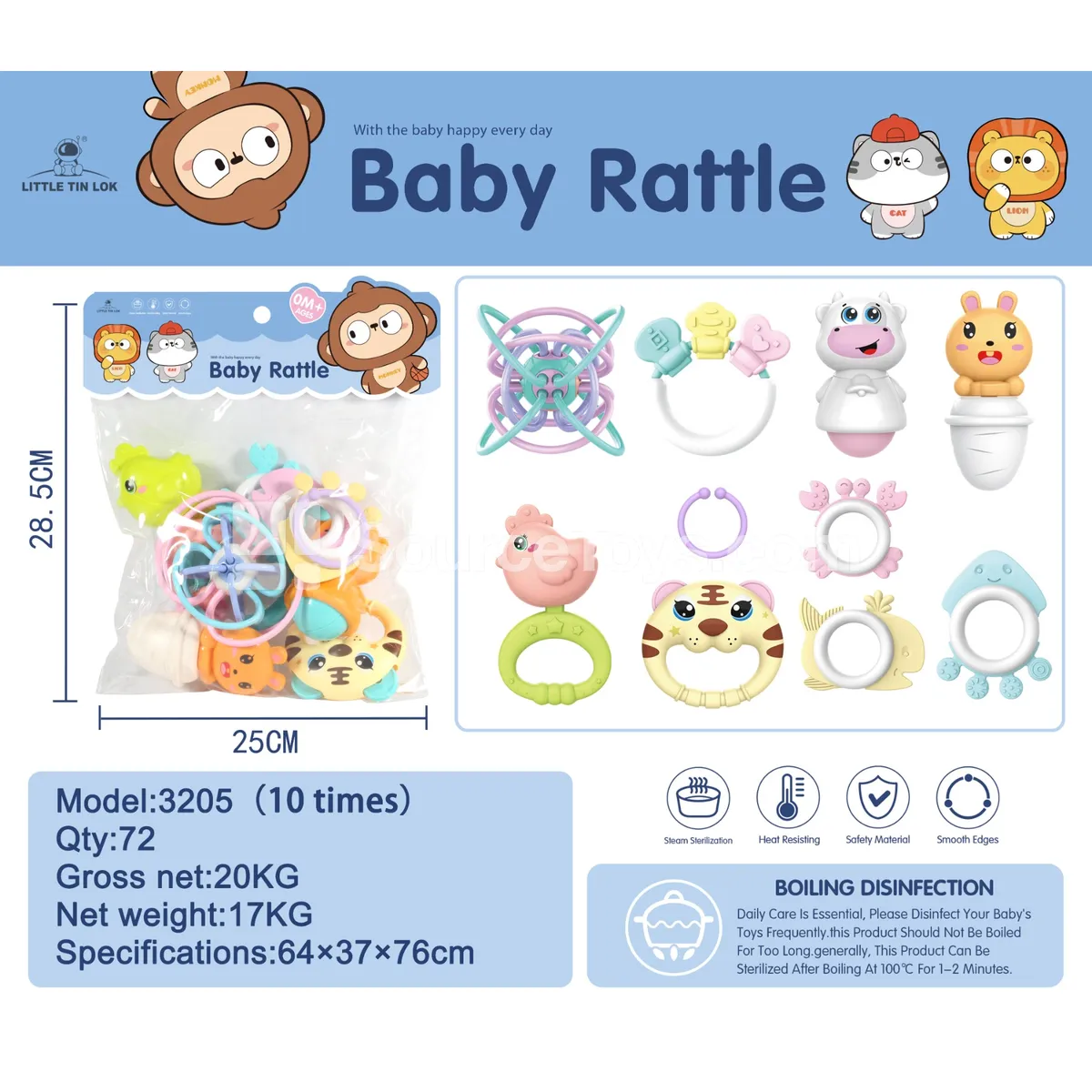 Boilable Rattle 10-Piece Set