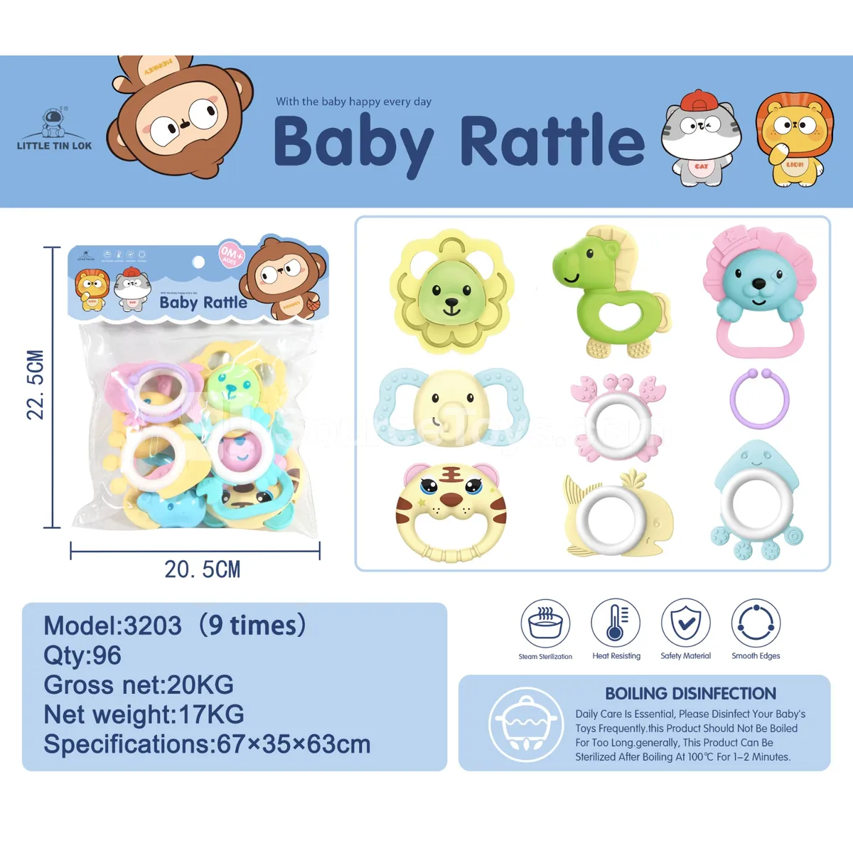 9-Piece Boilable Rattle Set