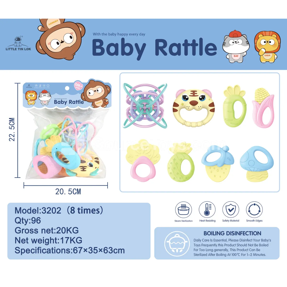 8-Piece Boilable Rattle Set