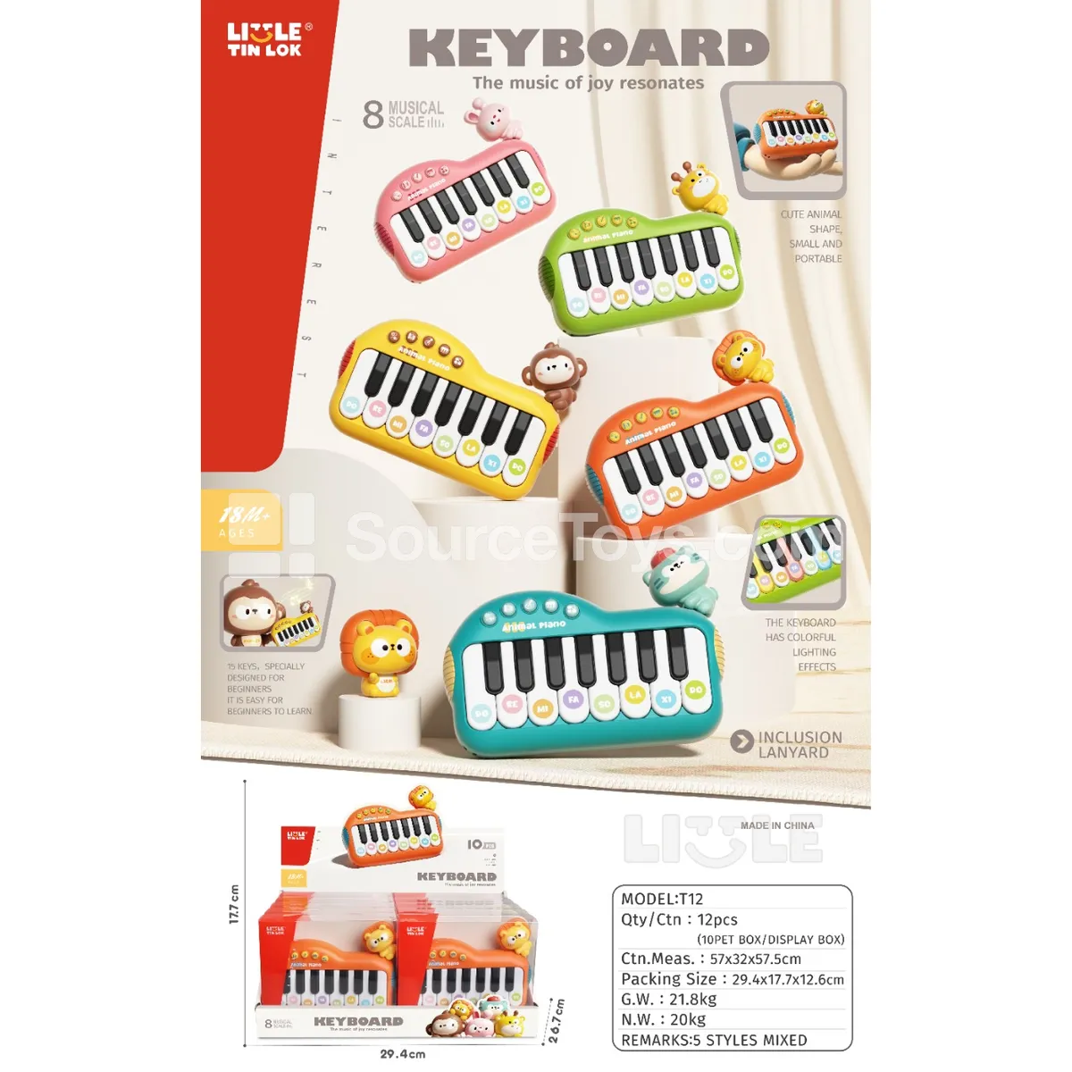 Light & Sound Electronic Keyboard Display Box