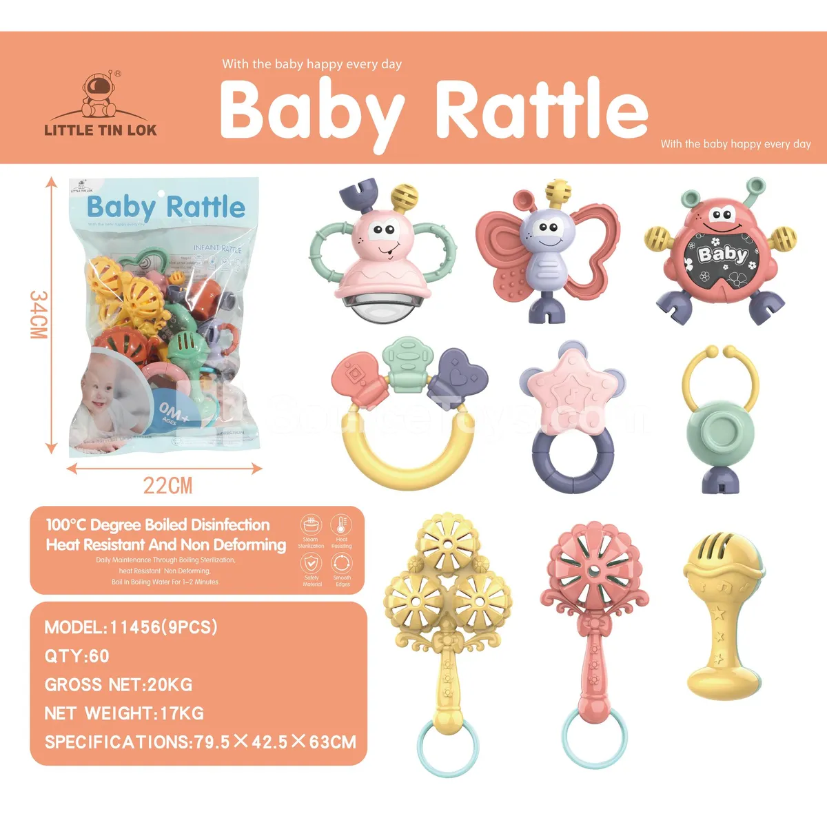 Cute Rattles 9-Piece Set