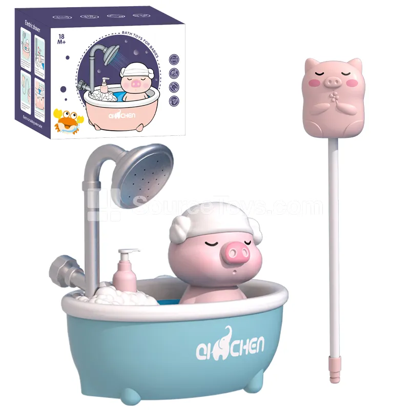 Pig-Shaped Bath Shower Head Toy, Uses 3 AA Batteries (Not Included) Pig-Shaped Bath Shower Head Toy, Uses 3 AA Batteries (Not Included)