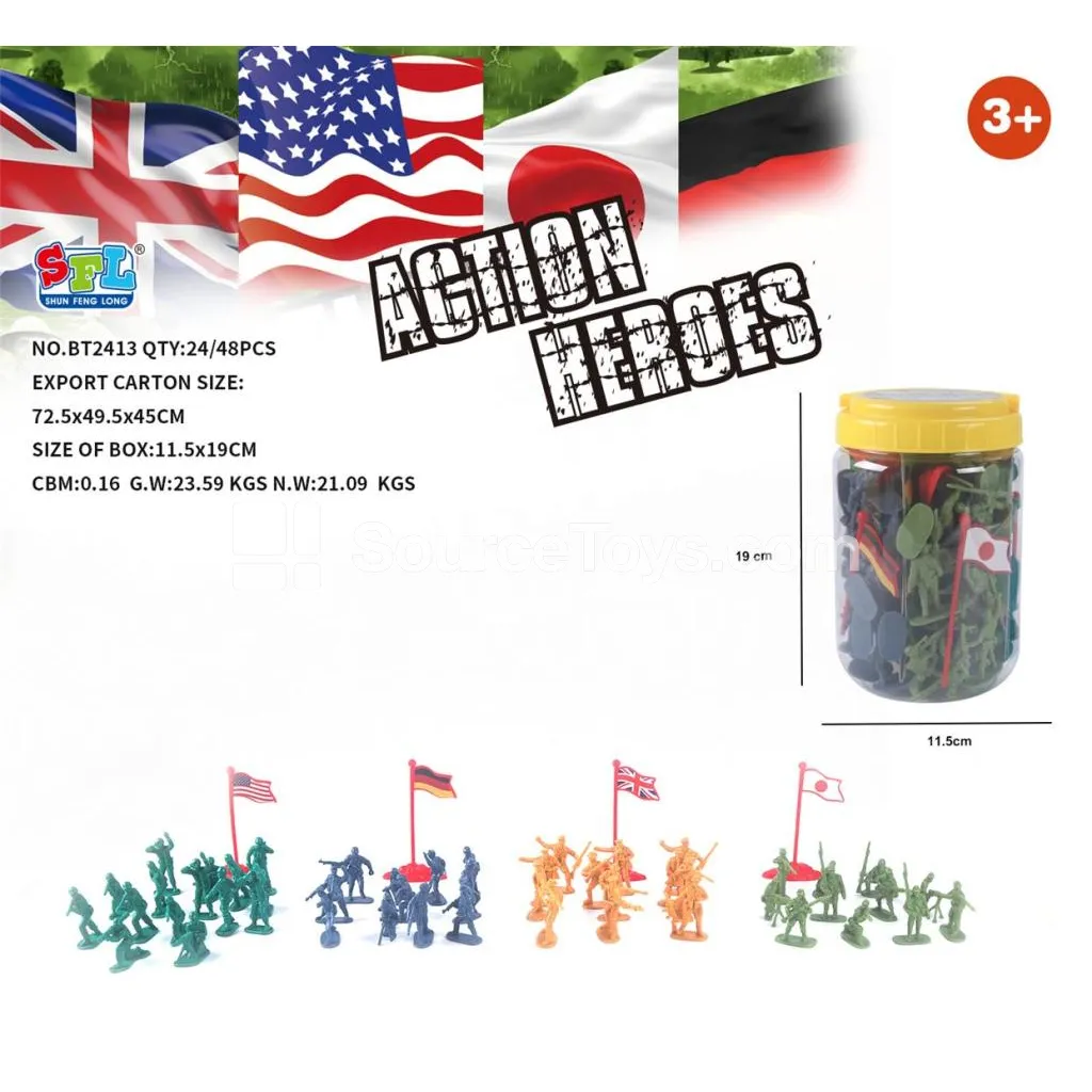 Four Armies Soldier Figures, 76 pcs