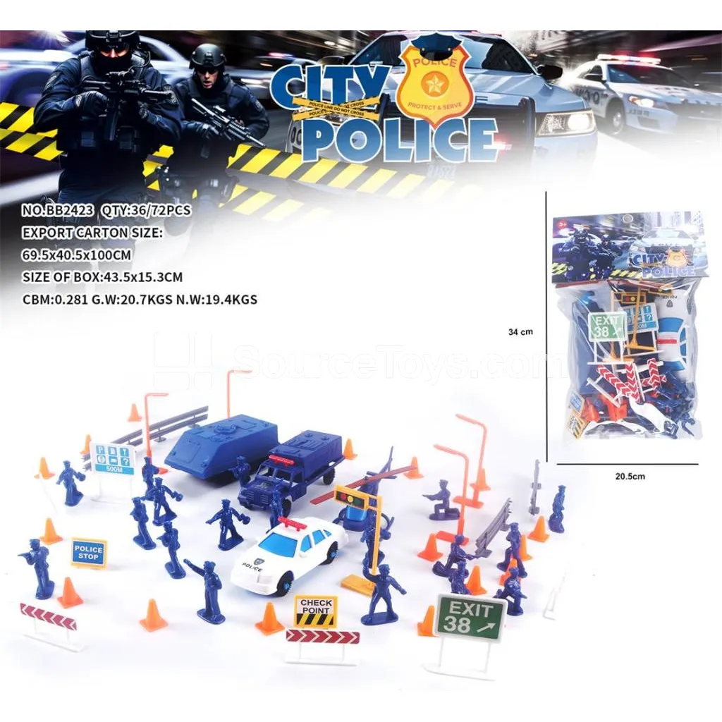 City Police Toy Set, 60 pcs