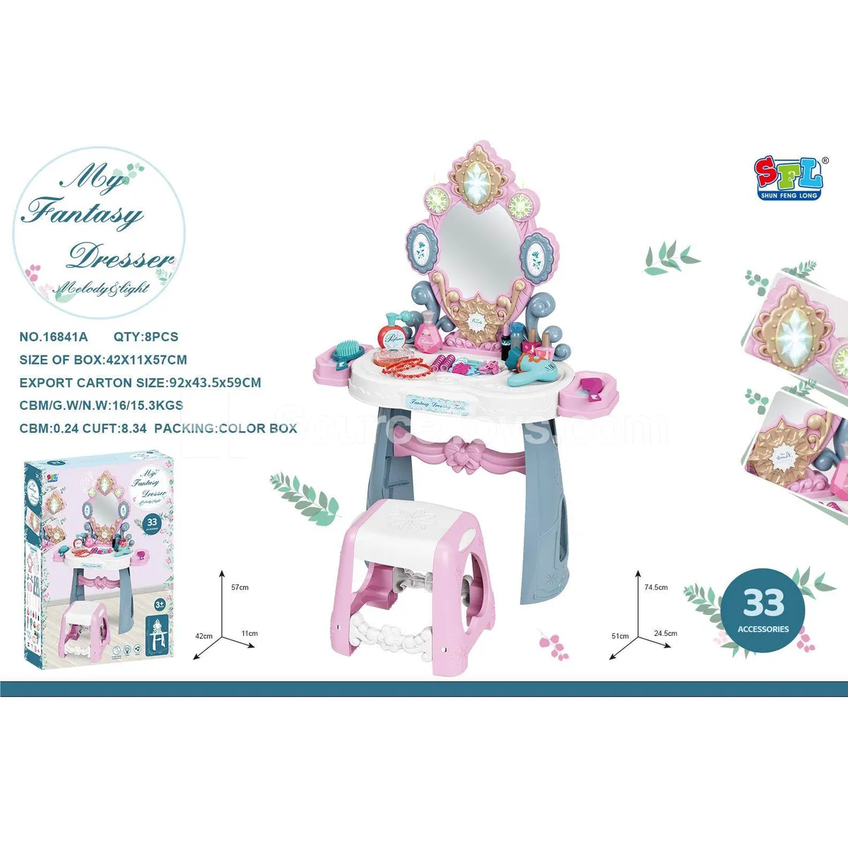 Pretend-play dressing table