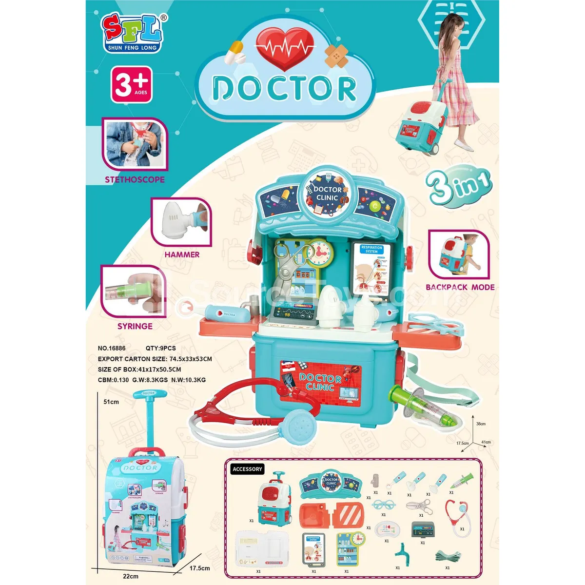 Doctor Pretend Play Set with Pull-Along Trolley Case Doctor Pretend Play Set with Pull-Along Trolley Case