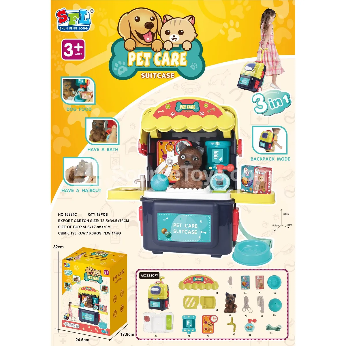 Puppy-Shaped Pull-Along Kids' Luggage with Backpack Function