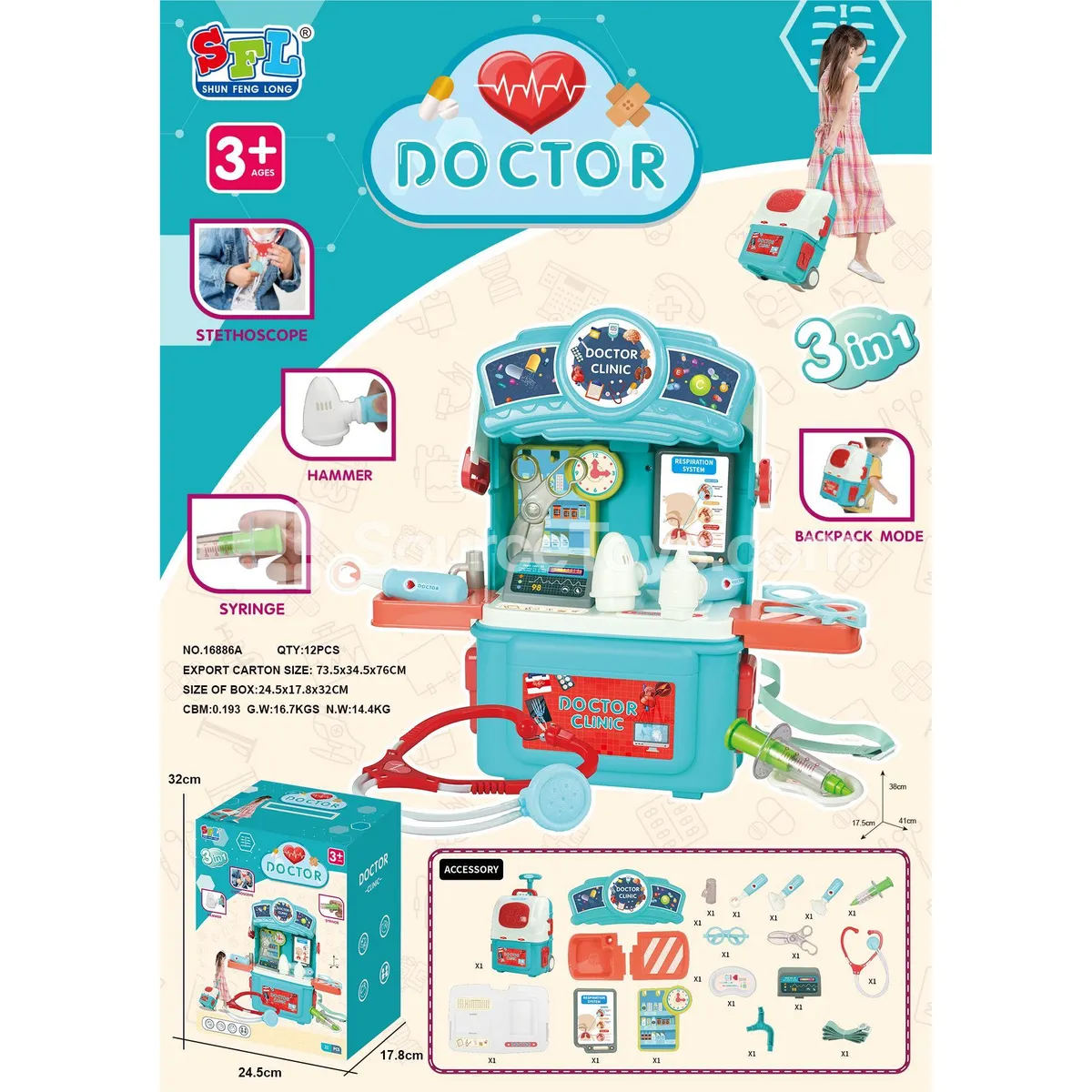 Doctor Play Set Trolley Backpack