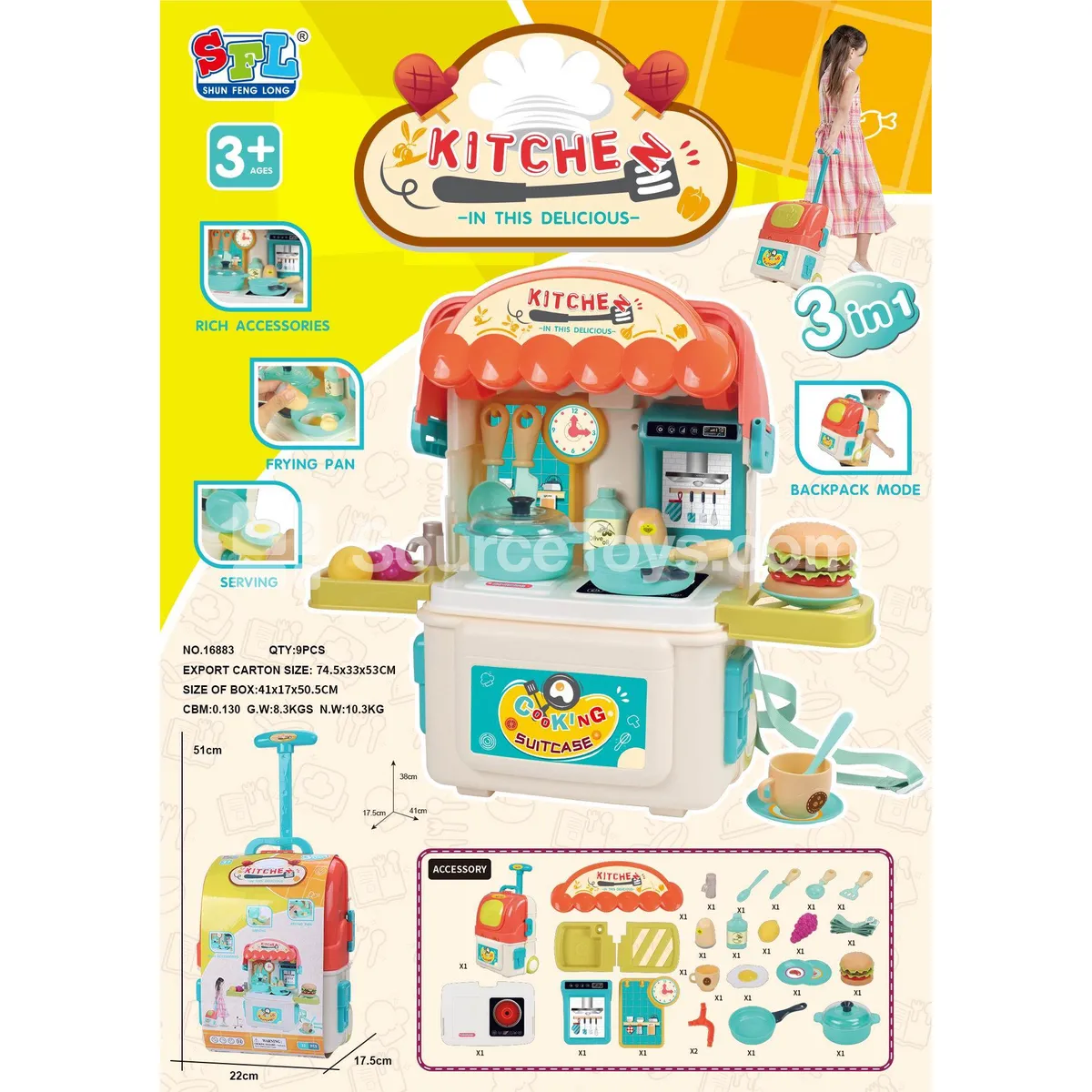 School Bag Kitchen Pull-along Suitcase