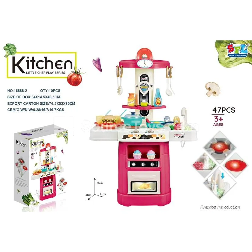 Pretend-Play Kitchen Set with Lights, Sounds, and Sink Water