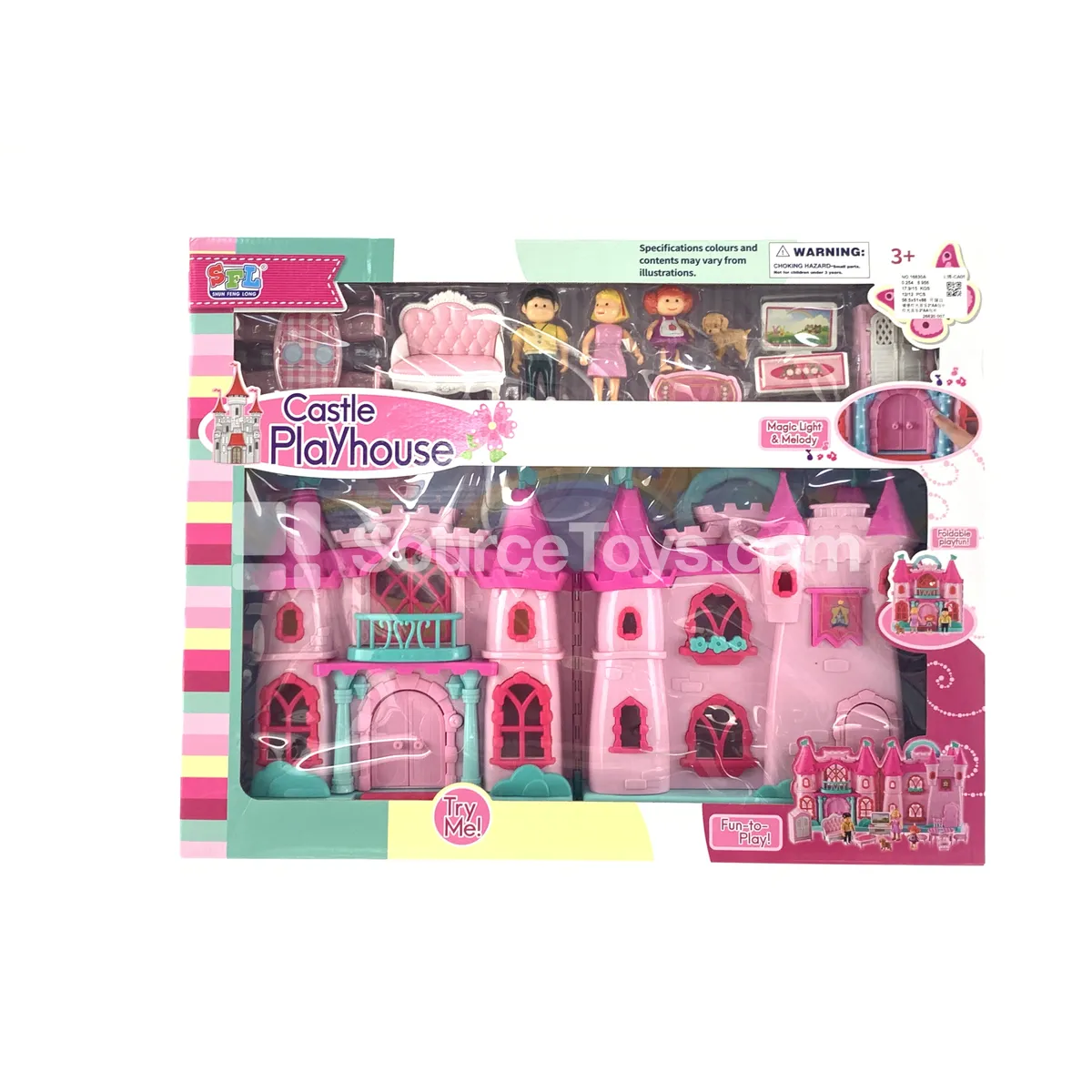 Castle with Light & Music, 2*AA Batteries Included Castle with Light & Music, 2*AA Batteries Included