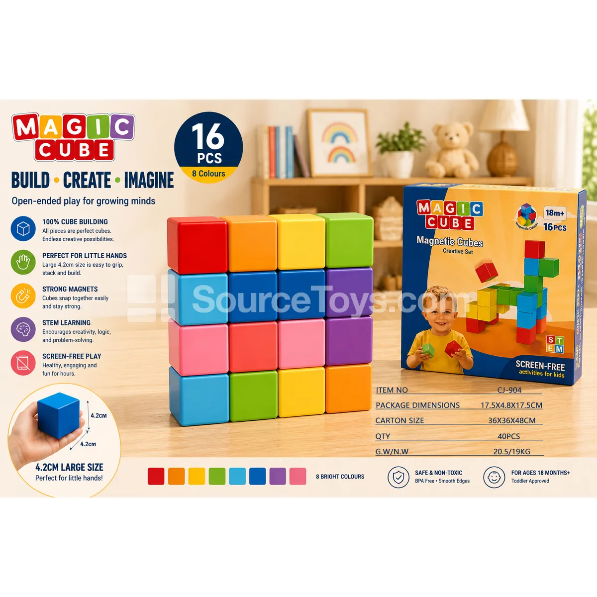 4.2cm Magnetic Building Cubes