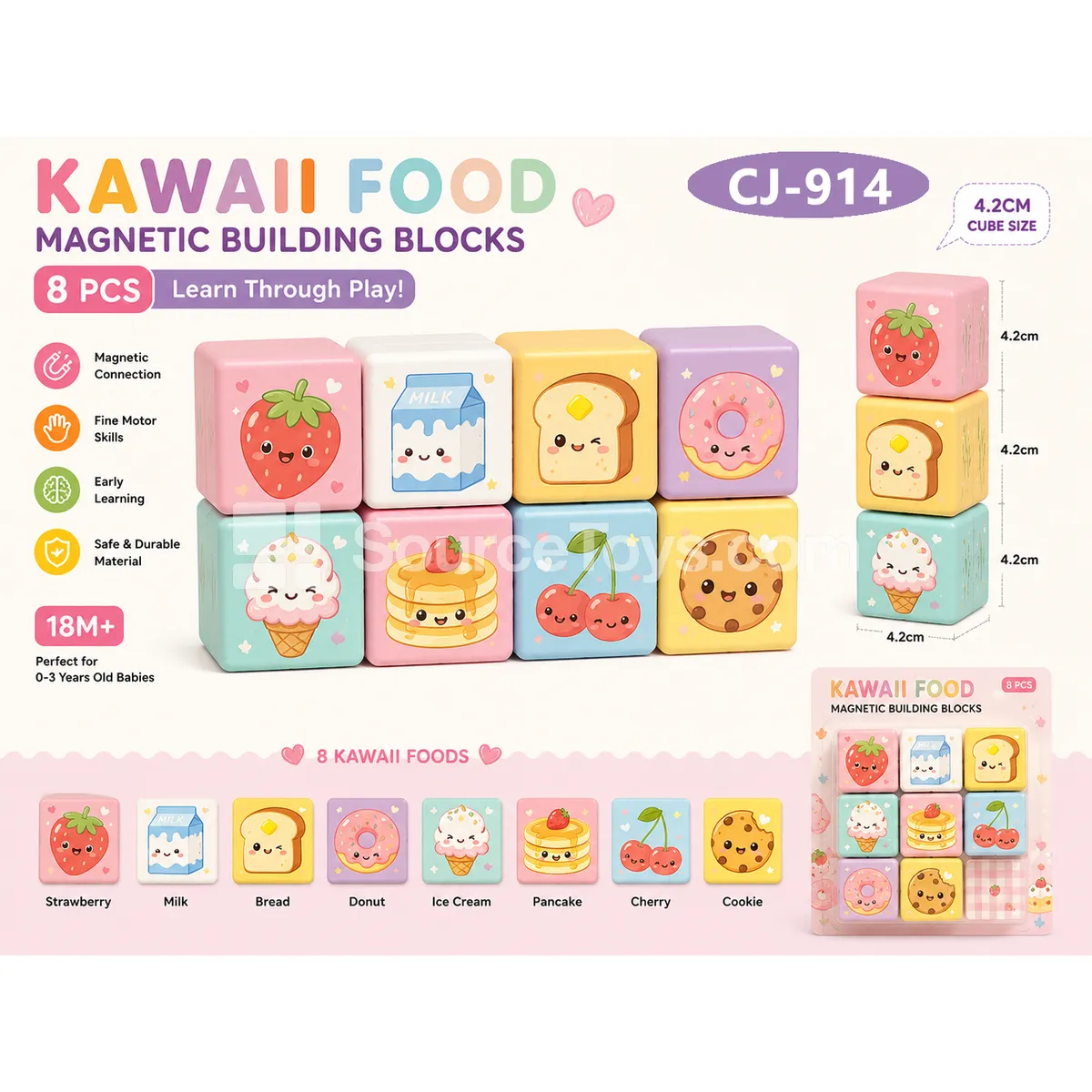 Food Series 4.2cm Magnetic Cubes