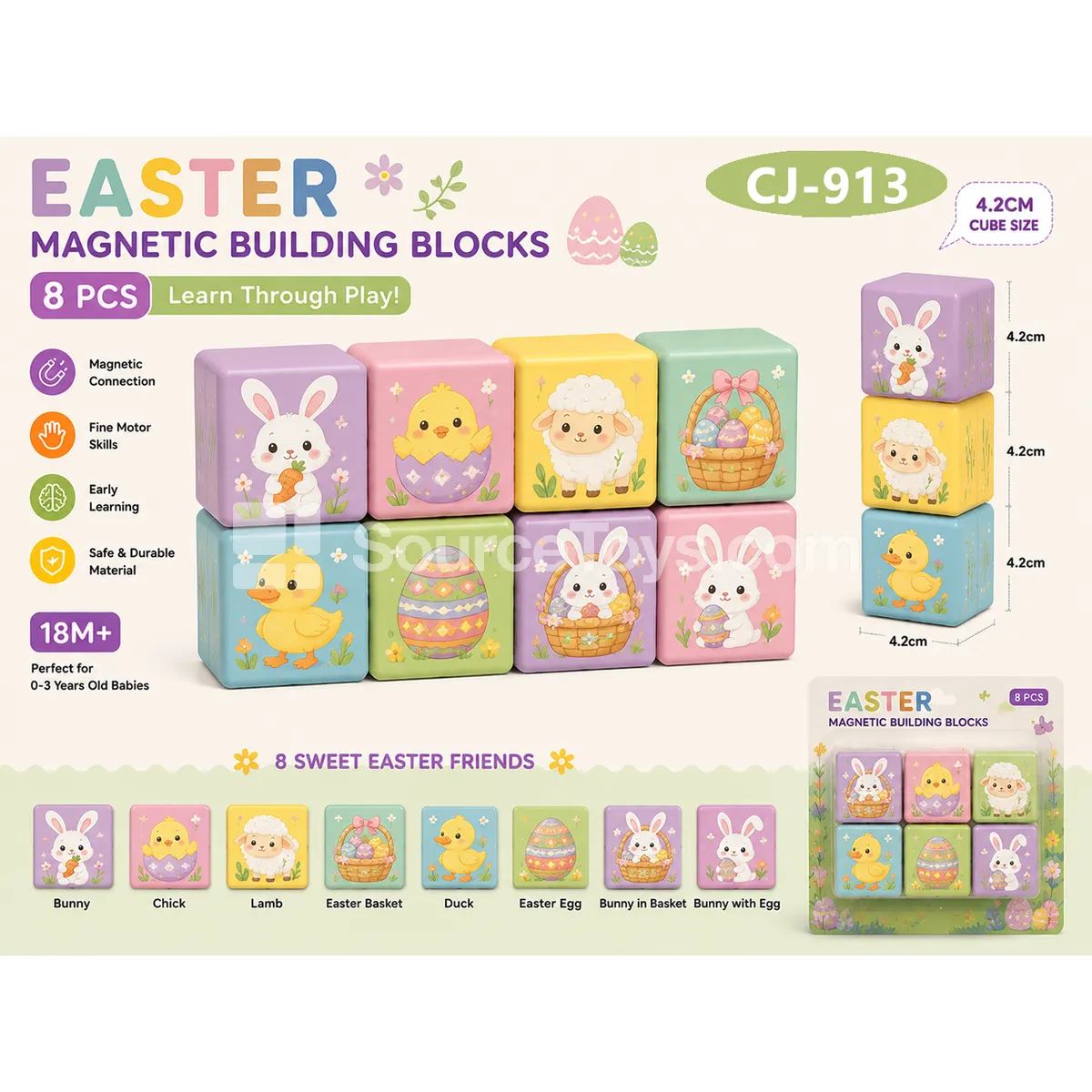 Easter Series 4.2cm Magnetic Cube