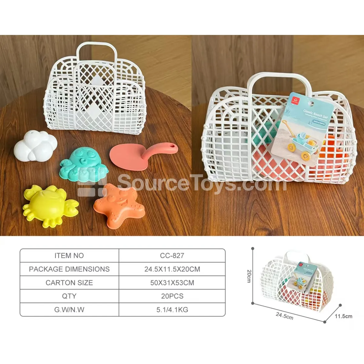 Beach Ocean Animal Play Set with Handle Basket