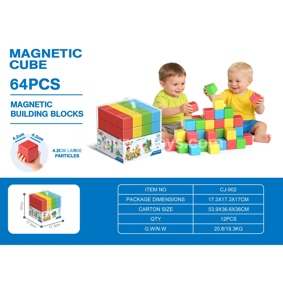 4.2cm Magnetic Building Blocks 64pcs Sealed Box