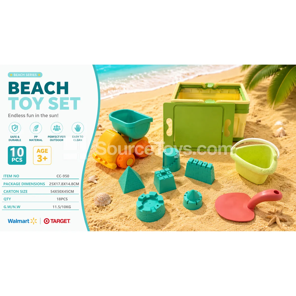Foldable Beach Storage Box Playset (10pcs)