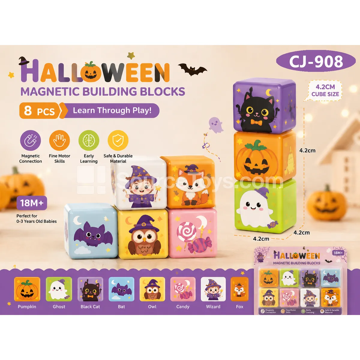 Halloween Series - 4.2cm Magnetic Cubes Halloween Series - 4.2cm Magnetic Cubes