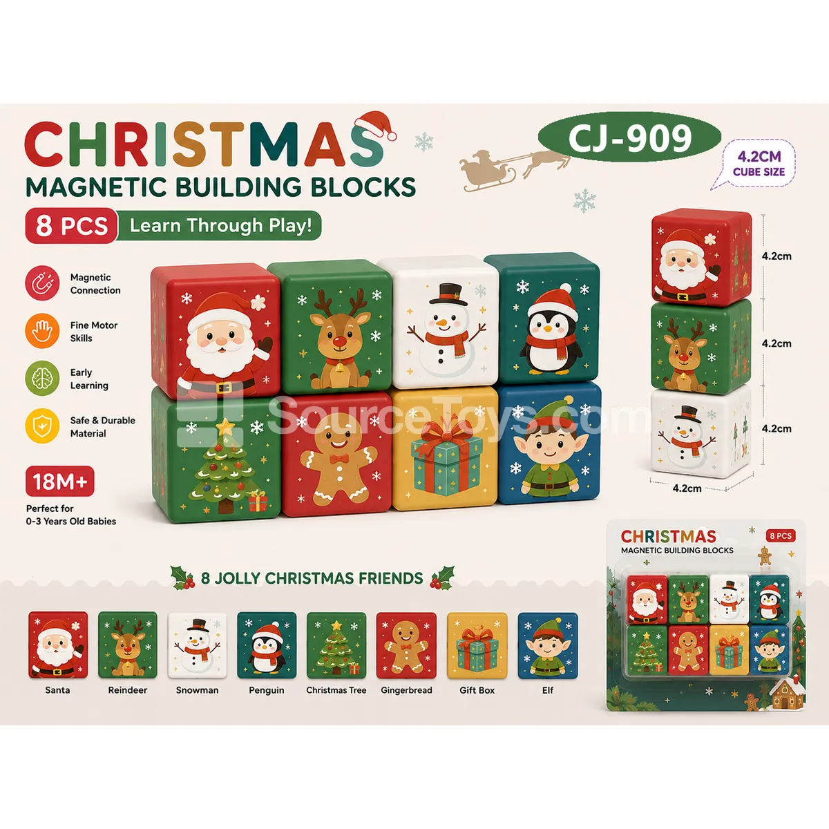 Christmas Series 4.2cm Magnetic Cubes Christmas Series 4.2cm Magnetic Cubes