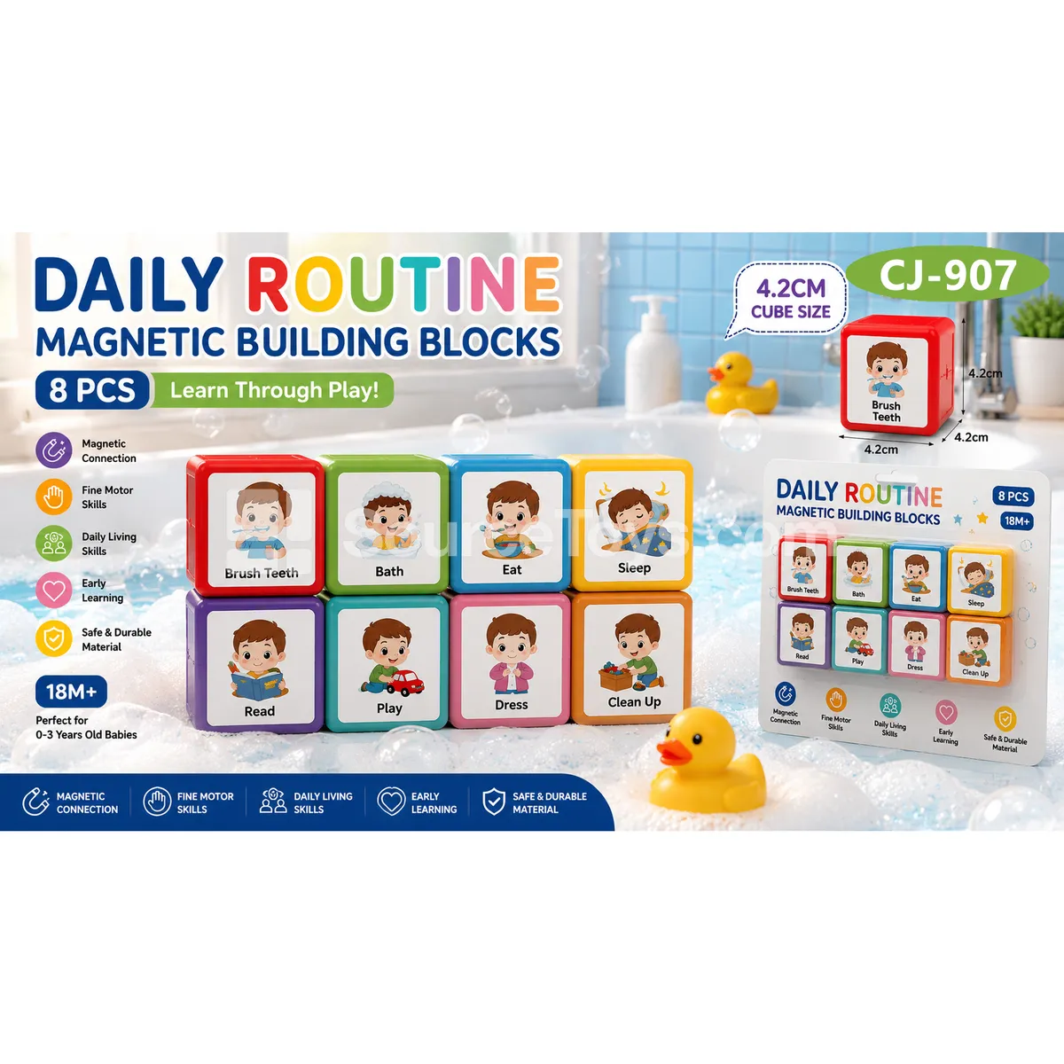 Daily Habits Series - 4.2cm Magnetic Cubes