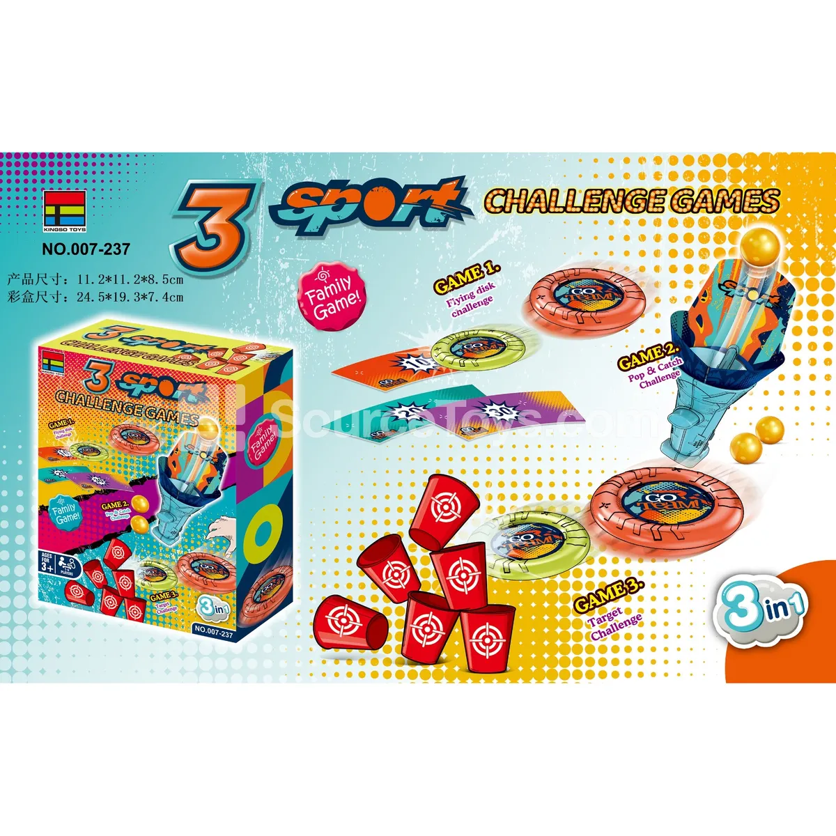 3-in-1 Flying Disc Game Set