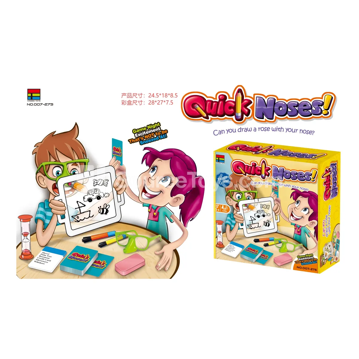 Glasses Drawing Board Game (2 Pens, 2 Glasses)