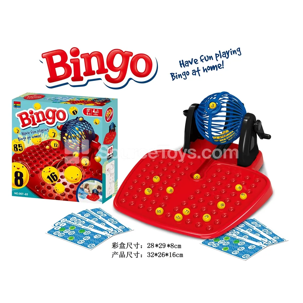 Bingo Lottery Machine with 48 Cards and 90 Tokens
