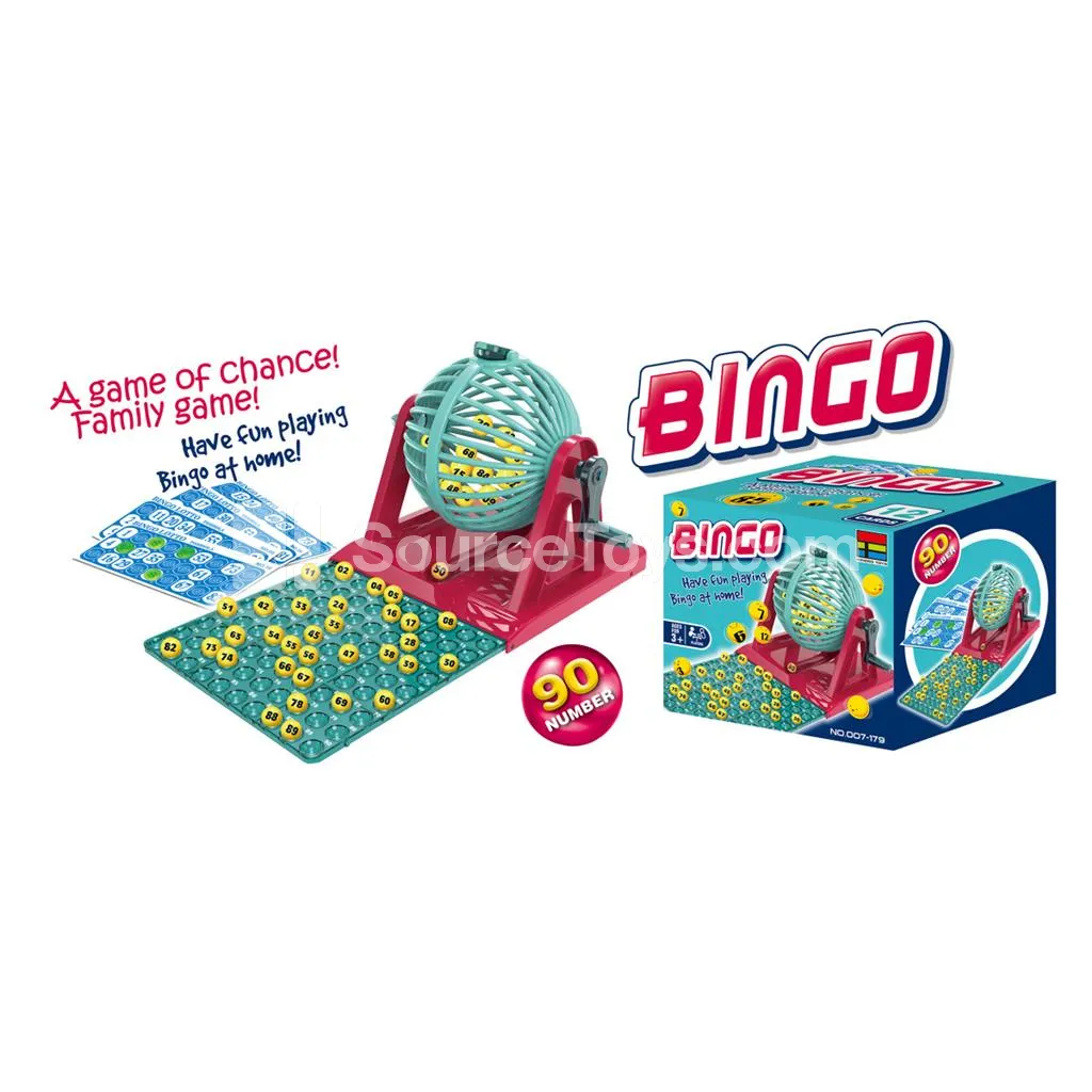 Slim Lottery Machine Game Set with 12 Cards and 90 Coins