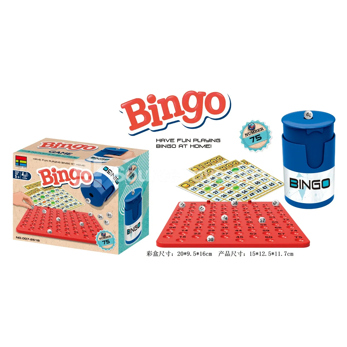 Bingo Game Set 75 Balls 24 Cards