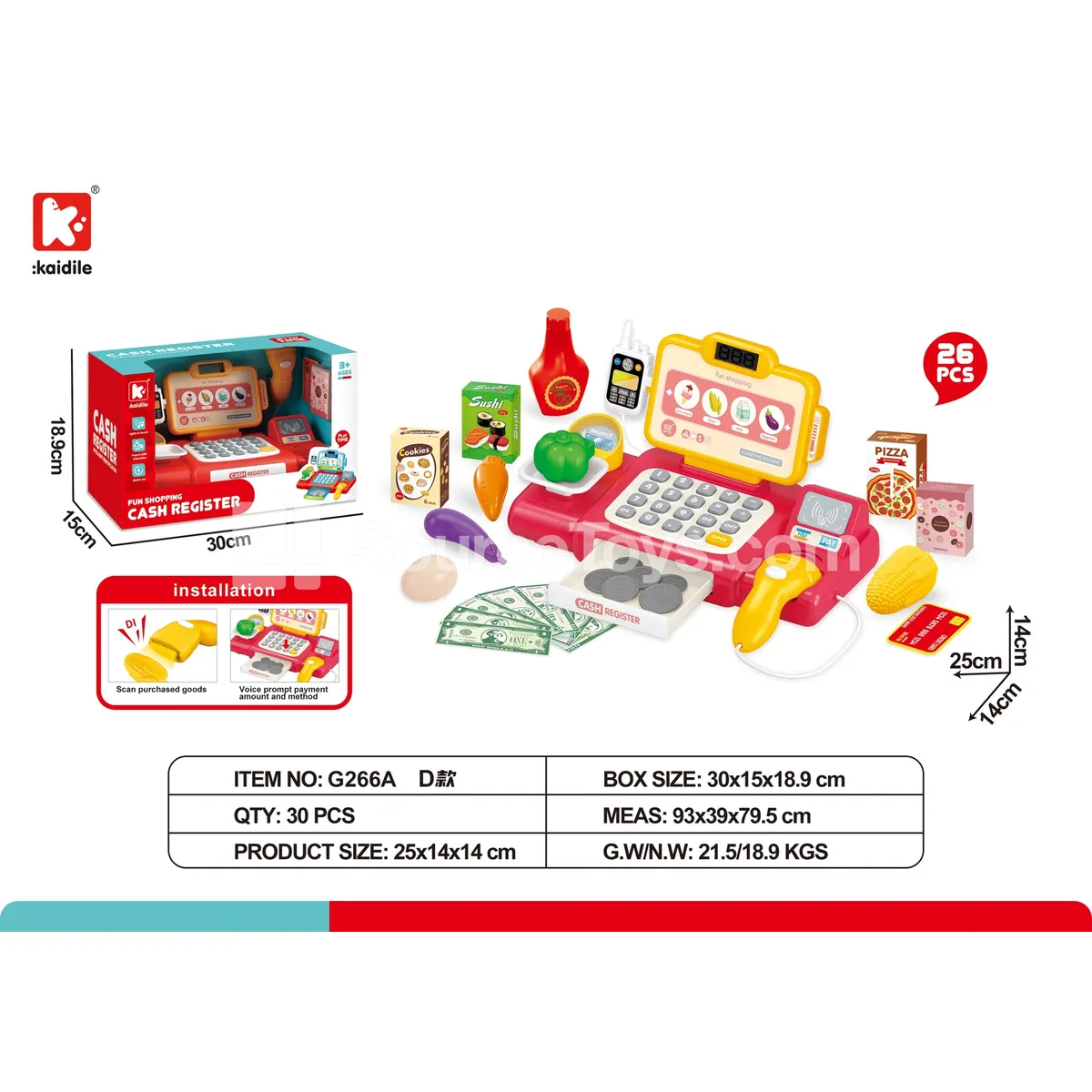 Supermarket Cash Register 26pcs Basic Set Supermarket Cash Register 26pcs Basic Set