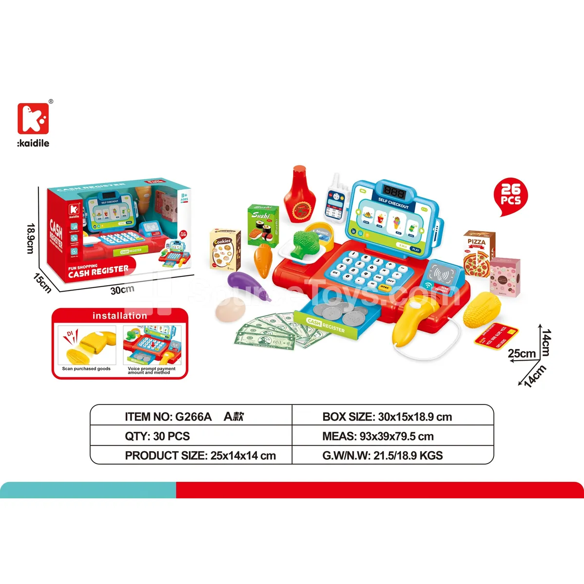 Pretend Play Supermarket Cash Register 26pcs Basic Set Pretend Play Supermarket Cash Register 26pcs Basic Set