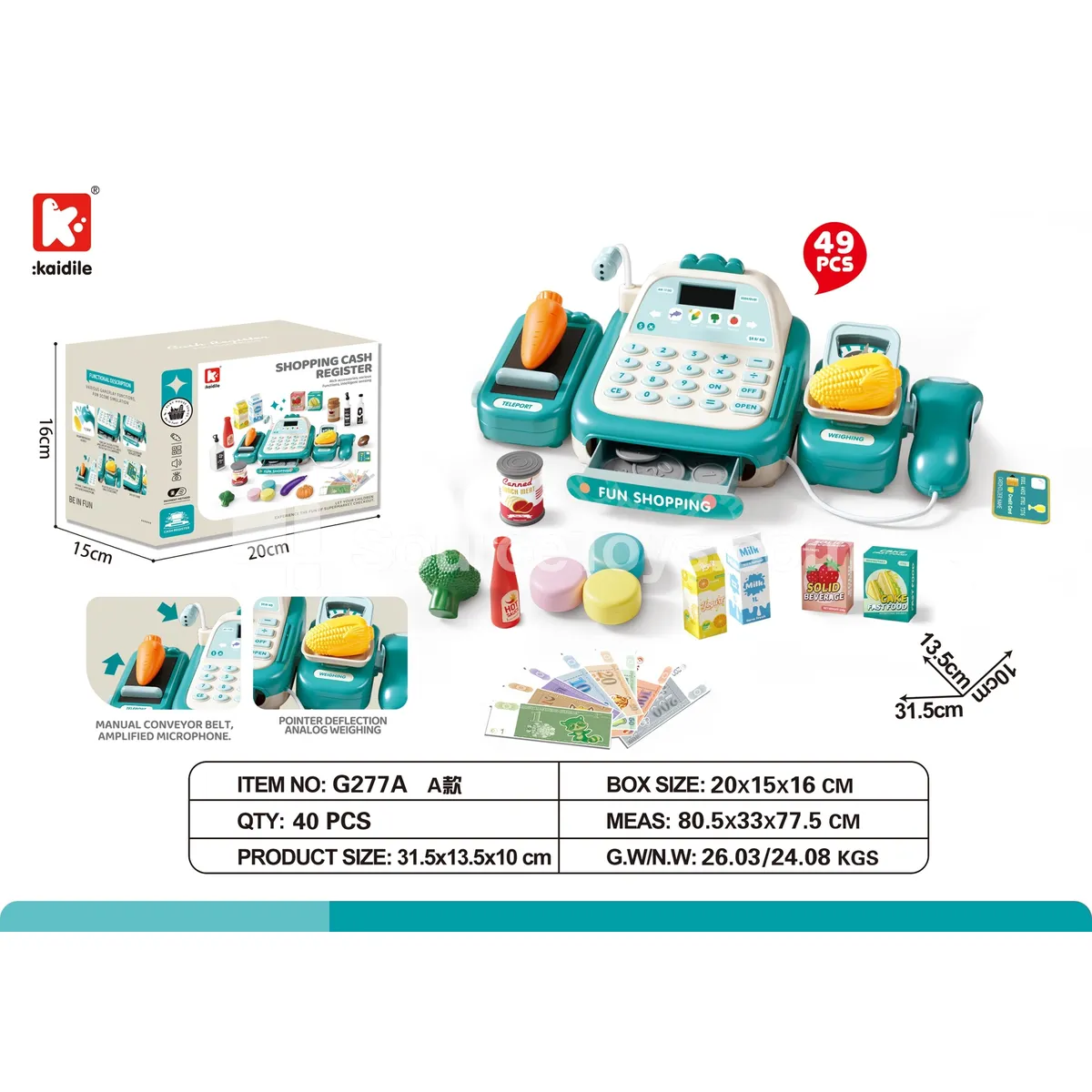Supermarket Cash Register 49PCS Supermarket Cash Register 49PCS