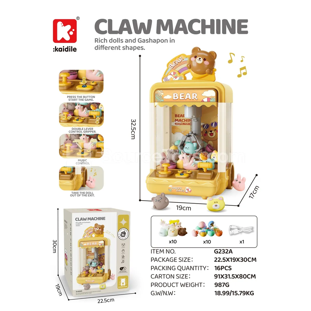 Medium Bear-Head Claw Machine Medium Bear-Head Claw Machine