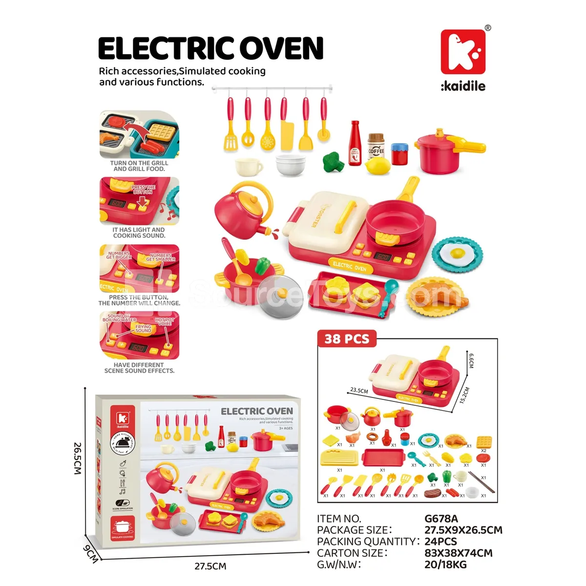 38-Piece Pretend Play Kitchen Set 38-Piece Pretend Play Kitchen Set