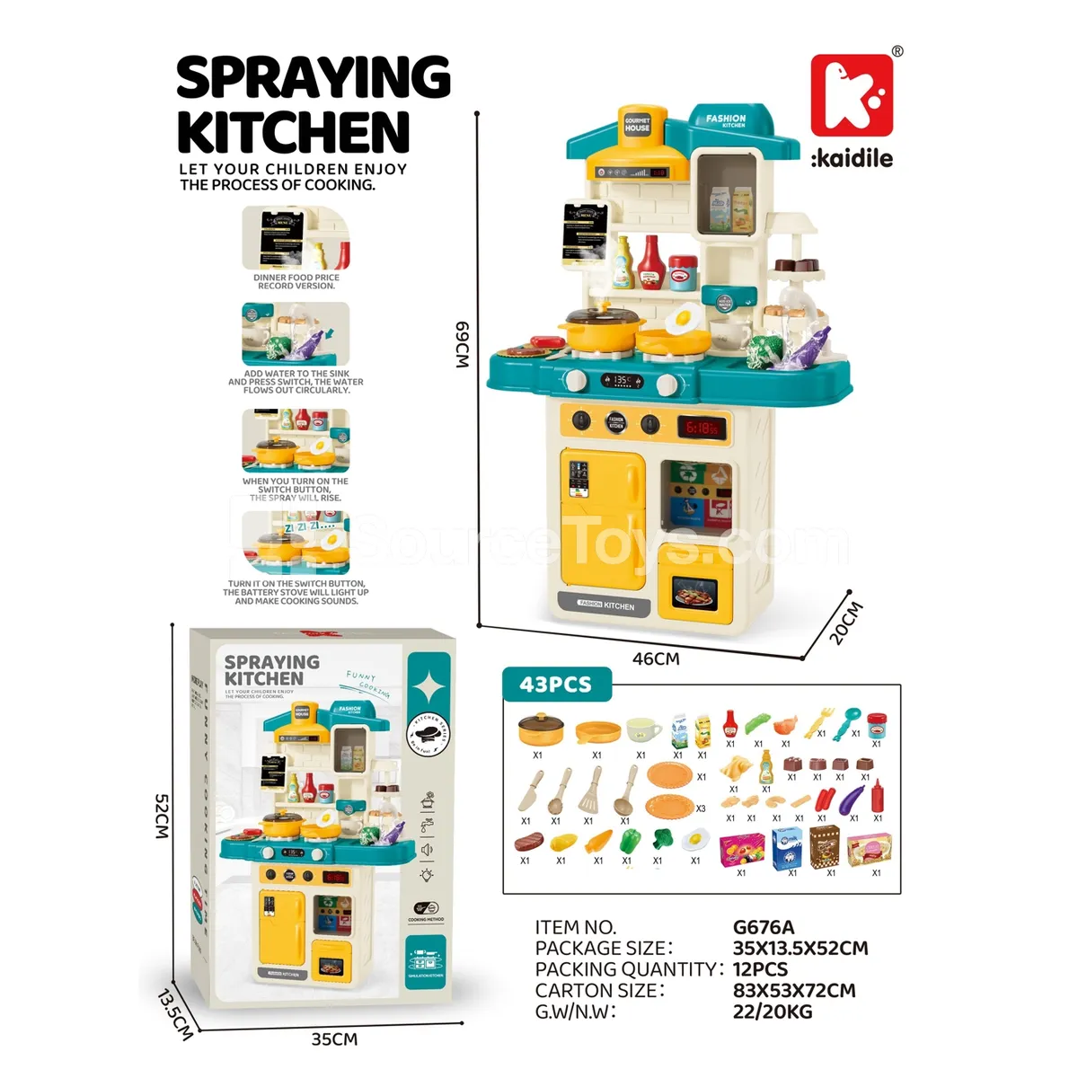 42-Piece Kitchen Playset with Spray 42-Piece Kitchen Playset with Spray