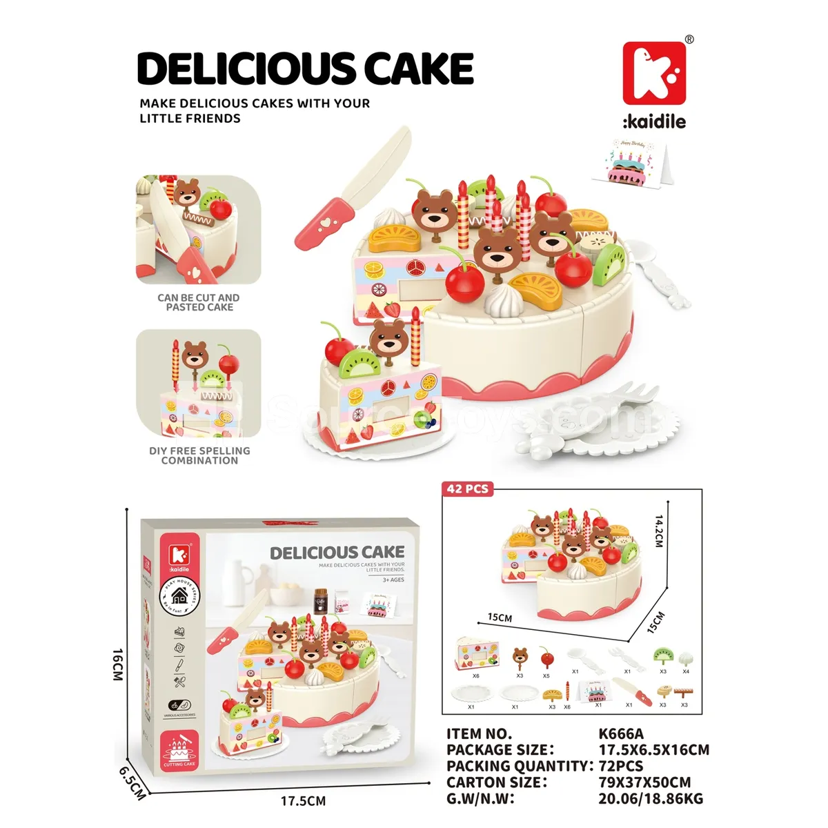 42-Piece Cake Cutting Play Set