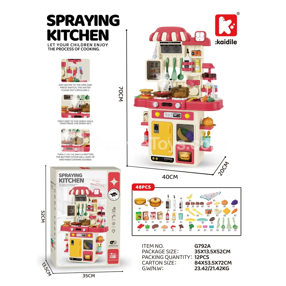 Spray Kitchen Playset 48-Piece Set