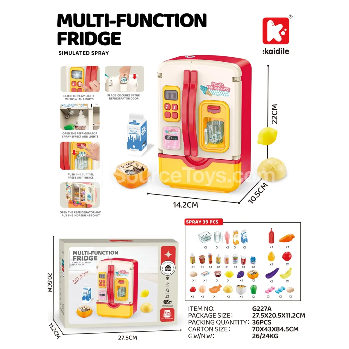39-Piece Light & Music Refrigerator with Spray 39-Piece Light & Music Refrigerator with Spray