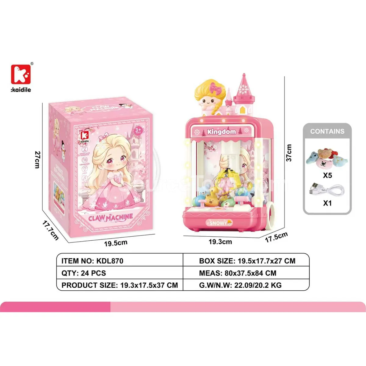 Castle Mini Claw Machine with Light Pillars