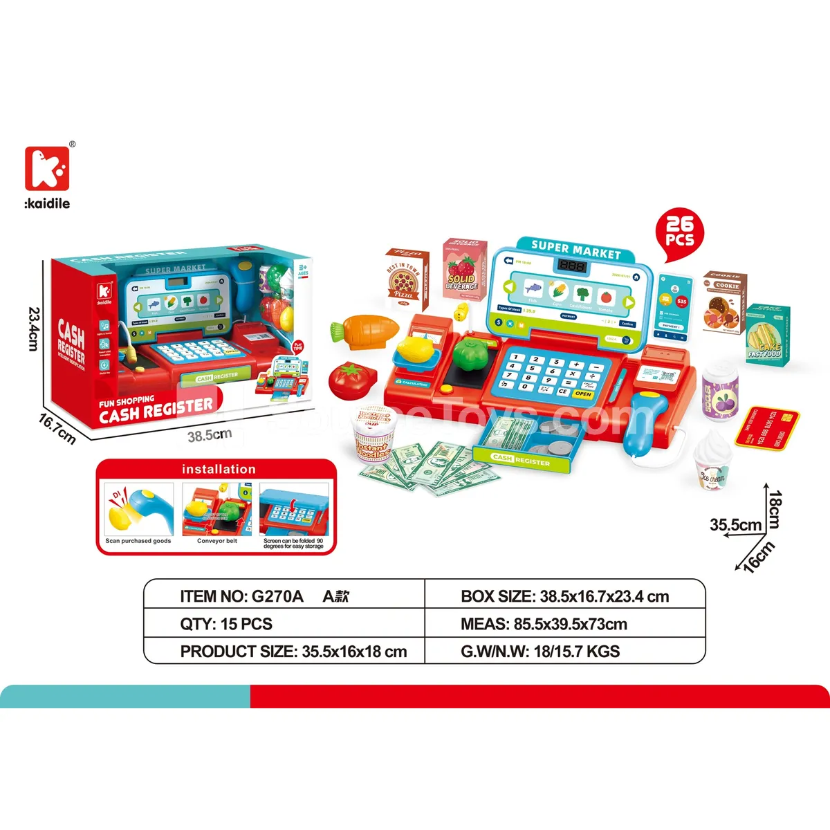 Electric Smart Recognition Cash Register, 26 pcs Electric Smart Recognition Cash Register, 26 pcs