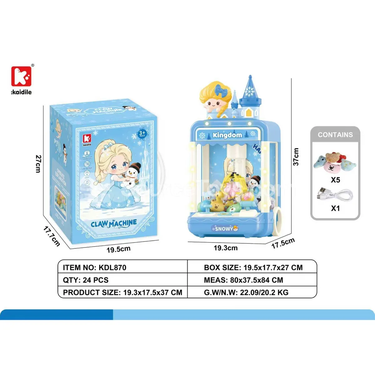 Castle-Themed Mini Claw Machine with Light Pillars Castle-Themed Mini Claw Machine with Light Pillars