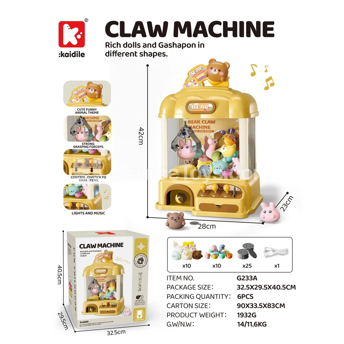 Large Bear Head Claw Machine