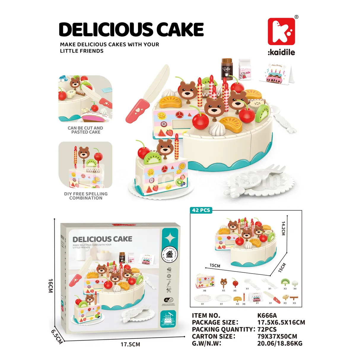 42-Piece Cake Cutting Play Set