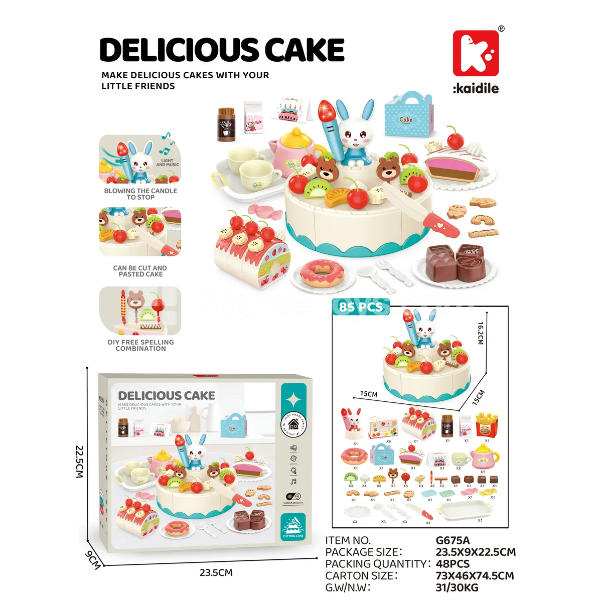 85pc Cake Pretend-Play Cutting Set 85pc Cake Pretend-Play Cutting Set