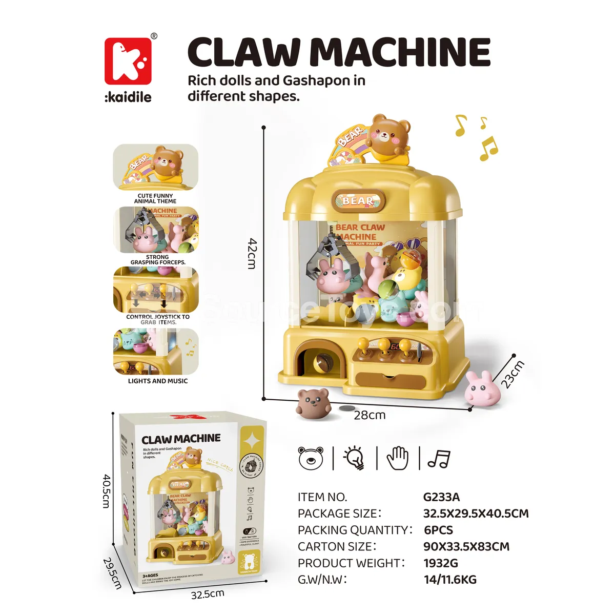 Large Bear-Head Claw Machine
