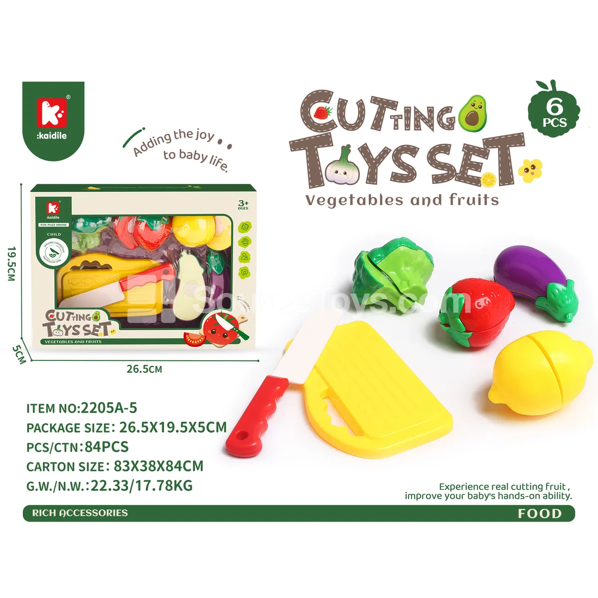 Basket Fruit & Vegetable Cutting Play Set