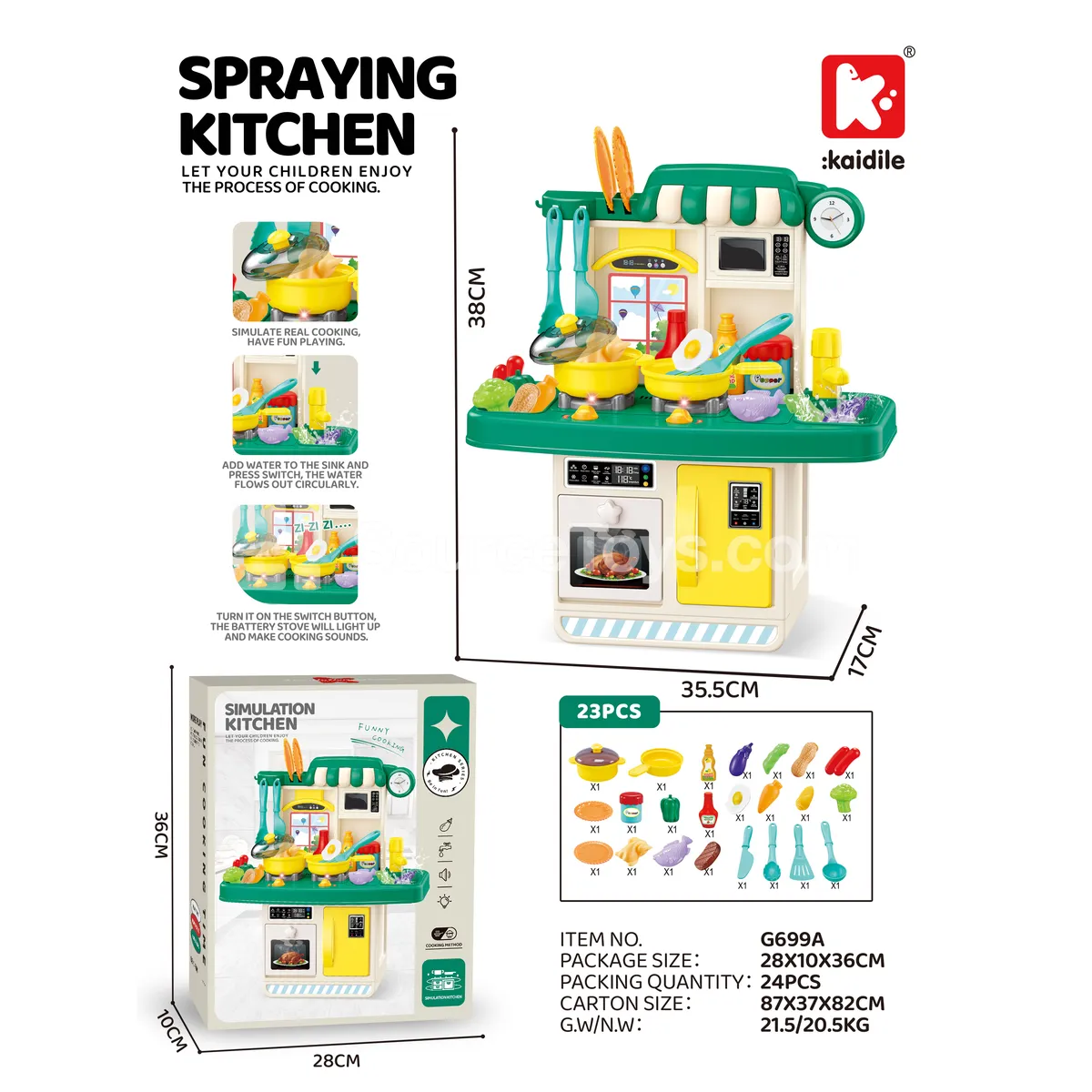 Pretend Play Kitchen 23-Piece Set